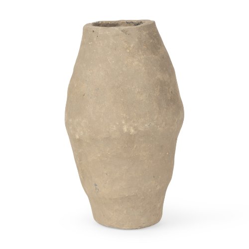 70208 - Rundal Small Gray Paper Mache Vase