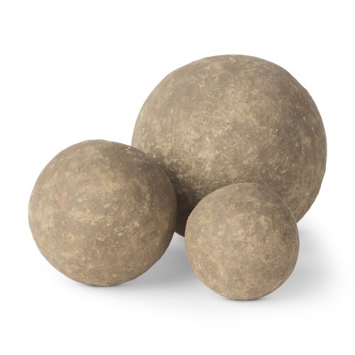70220 - Sunita Set of 3 Gray Paper Mache Orbs