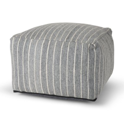 70378 - Kensie Large Blue Striped Pouf