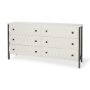 69974 - Savannah White Fir Veneer w/ Gray Metal 6-Drawer Sideboard