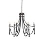 70050 - Selma Black Wood Bead and Metal Chandelier