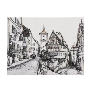 Travel memories I by Mercana Studio a Hand Embellished Textured Canvas