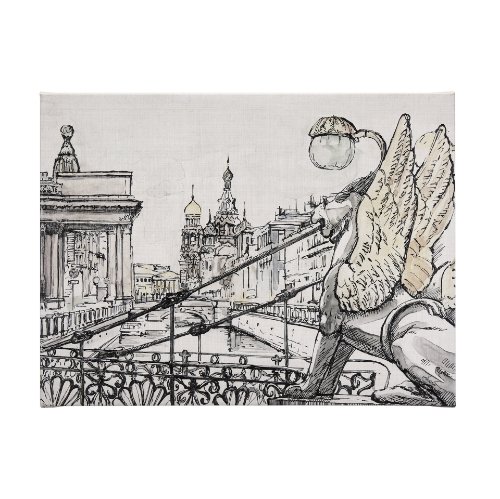 102314-L - Travel memories III by Mercana Studio a Hand Embellished Textured Canvas