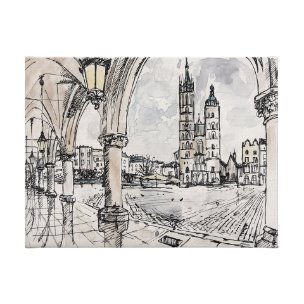 Travel memories IV by Mercana Studio a Hand Embellished Textured Canvas