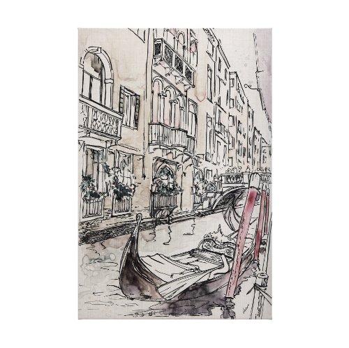 102316-L - Travel Memories V by Mercana Studio a Hand Embellished Textured Canvas