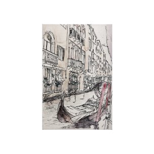 Travel memories V by Mercana Studio a Hand Embellished Textured Canvas