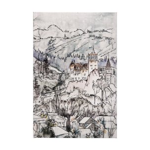Travel Memories VII by Mercana Studio a Hand Embellished Textured Canvas