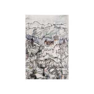 Travel memories VII by Mercana Studio a Hand Embellished Textured Canvas