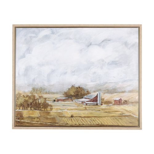 102328-FL - Farmland view  II by Mercana Studio a Hand Embellished Textured Framed Canvas
