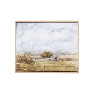 Farmland view II by Mercana Studio a Hand Embellished Textured Framed Canvas