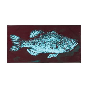 Largemouth Bass Turquoise by Mercana Studio a Hand Embellished Textured Canvas