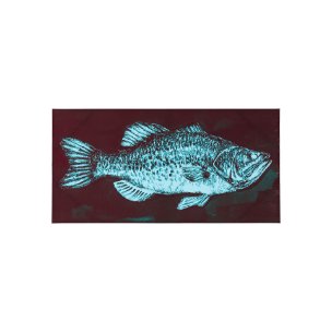 Largemouth Bass Turquoise by Mercana Studio a Hand Embellished Textured Canvas