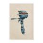 102348-L - Vintage Motor I by Mercana Studio a Hand Embellished Textured Canvas