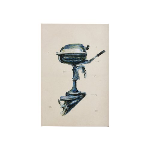 102349-S - Vintage Motor II by Mercana Studio a Hand Embellished Textured Canvas