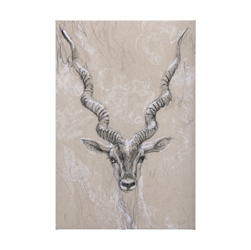 102352-L - Sketch of animal III (Antelope) by Mercana Studio a Hand Embellished Textured Canvas