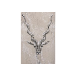 Sketch of animal III (Antelope) by Mercana Studio a Hand Embellished Textured Canvas