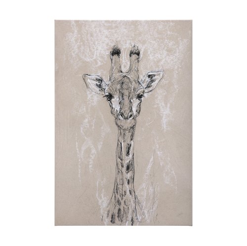 102353-L - Sketch of animal IV (Giraffe) by Mercana Studio a Hand Embellished Textured Canvas