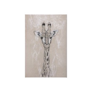 Sketch of animal IV (Giraffe) by Mercana Studio a Hand Embellished Textured Canvas