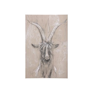 Sketch of animal V (Goat) by Mercana Studio a Hand Embellished Textured Canvas