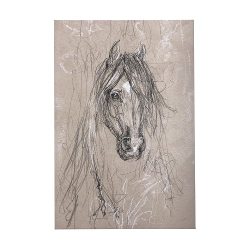 102356-L - Sketch of animal VII (Horse) by Mercana Studio a Hand Embellished Textured Canvas