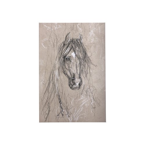 102356-S - Sketch of animal VII (Horse) by Mercana Studio a Hand Embellished Textured Canvas