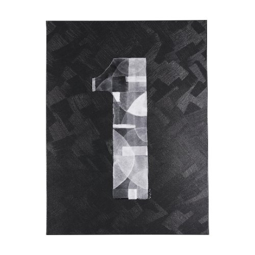 102361-L - Numbers I by Mercana Studio a Hand Embellished Textured Canvas