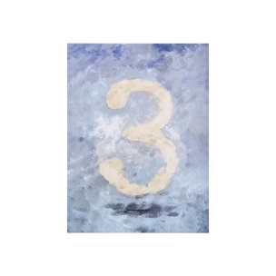 Numbers III by Mercana Studio a Hand Embellished Textured Canvas