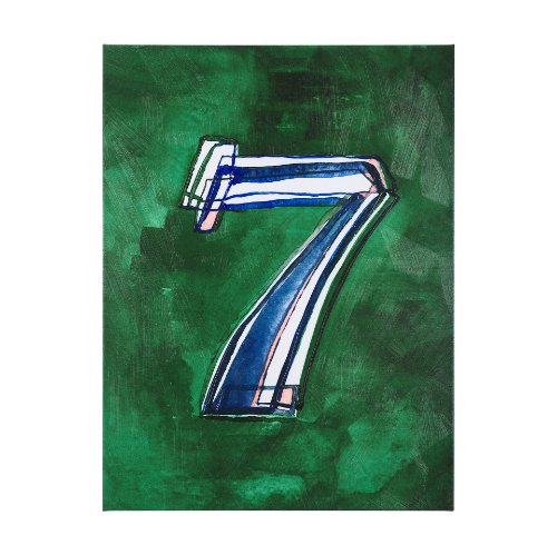 102367-L - Numbers VII by Mercana Studio a Hand Embellished Textured Canvas