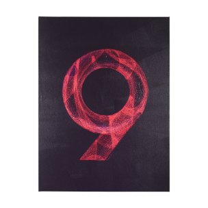 Numbers IX by Mercana Studio a Hand Embellished Textured Canvas