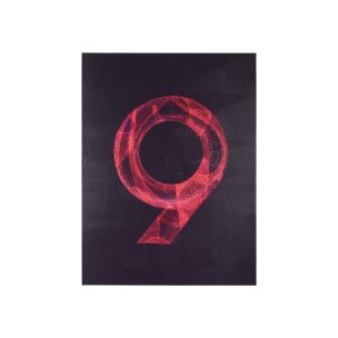 Numbers IX by Mercana Studio a Hand Embellished Textured Canvas