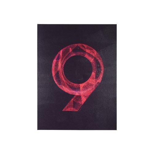 102369-S - Numbers IX by Mercana Studio a Hand Embellished Textured Canvas