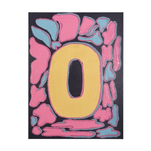102370-L - Numbers X by Mercana Studio a Hand Embellished Textured Canvas