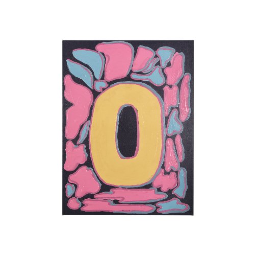 102370-S - Numbers X by Mercana Studio a Hand Embellished Textured Canvas
