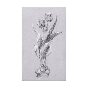 Botanical sketches I (Grey) by Mercana Studio a Hand Embellished Textured Canvas