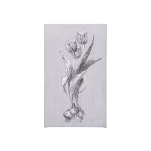 Botanical sketches I (Grey) by Mercana Studio a Hand Embellished Textured Canvas