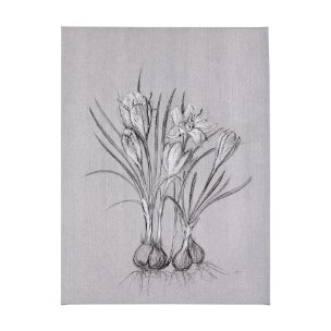 Botanical sketches V (Grey) by Mercana Studio a Hand Embellished Textured Canvas