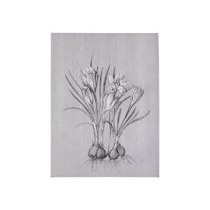 Botanical sketches V (Grey) by Mercana Studio a Hand Embellished Textured Canvas