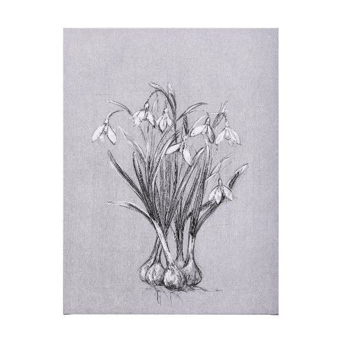 102376-L - Botanical sketches VI (Grey) by Mercana Studio a Hand Embellished Textured Canvas