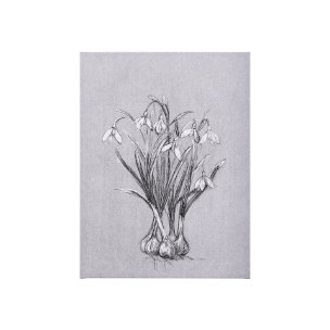 Botanical sketches VI (Grey) by Mercana Studio a Hand Embellished Textured Canvas