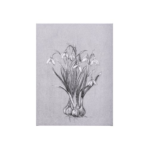 102376-S - Botanical sketches VI (Grey) by Mercana Studio a Hand Embellished Textured Canvas
