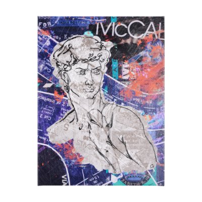 102379-L - Graffiti sculpture III by Mercana Studio a Hand Embellished Textured Canvas