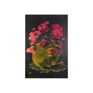 Midnight Flower II by Mercana Studio a Hand Embellished Textured Canvas