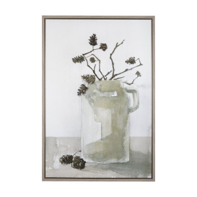102386-FL - Earthenware by Mercana Studio a Hand Embellished Textured Framed Canvas