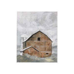 Old Barn I by Mercana Studio a Hand Embellished Textured Canvas
