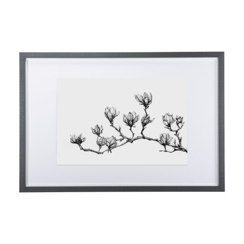 14439 - Magnolia II by Mercana Studio a Hand Embellished Textured Framed Art Print Matted under Glass