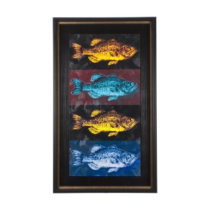 Largemouth Bass Print 4 in 1 by Mercana Studio a Hand Embellished Textured Framed Art Print