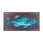 14442 - Largemouth Bass Turquoise by Mercana Studio a Hand Embellished Textured Framed Art Print