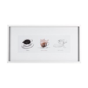 Coffee Cat  by Mercana Studio a Framed Art Print Matted under Glass