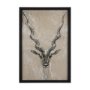 14470 - Sketch of Animal III (Antelope) Mercana Studio Hand Embellished Framed Art Print Matted under Glass