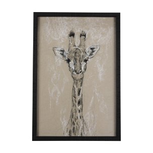 Sketch of Animal IV (Giraffe) by Mercana Studio Hand Embelished Framed Art Print Matted under Glass